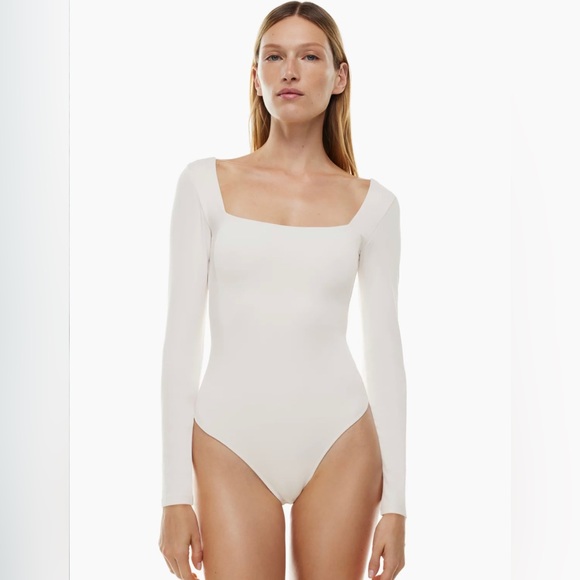 Babaton Contour Squareneck Longsleeve Bodysuit Aritzia - NWOT - M - Azul Grey - Picture 3 of 4